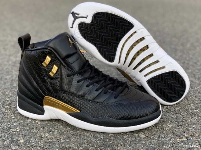 HYPE Air 'Reptile' Black 12 Retro Jordan AO6068-007 Gold-White Metallic 0712